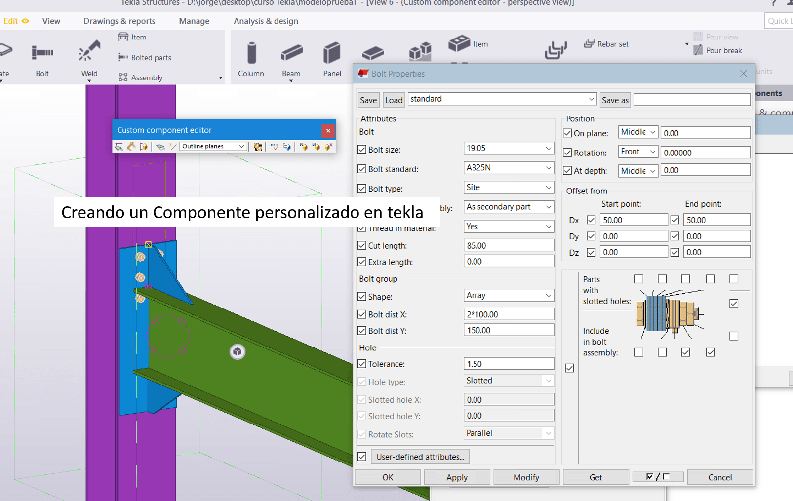 Componente Personalizado Tekla | Tekla Structures (Online)